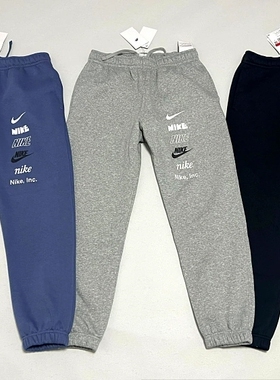 【嗜鞋如命】Nike耐克男LOGO印花运动休闲加绒保暖收脚长裤DX0796