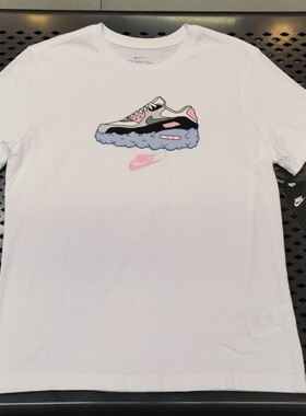 【嗜鞋】NIKE耐克男子MAX 90棉花鞋印花纯棉运动短袖 DB4826-100