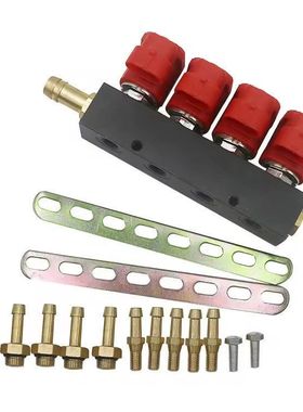 LPG/CNG汽车油改气2 /3欧姆4缸红色喷轨控制单元套件燃气汽车配件