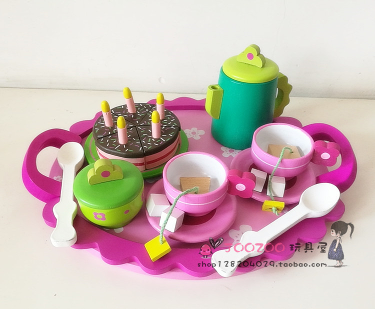 包邮JOOZOO儿童过家家下午茶茶具生日切切看过家家玩具生日礼物3+