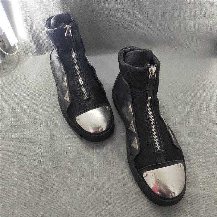 男士时尚风真皮高帮靴子休闲鞋