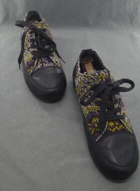 1全场清仓 二手 狂野品牌RC 男士系带布拼接休闲鞋38 码 PQ199