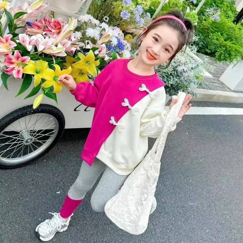 春秋款女童长袖洋气休闲小童时髦套装