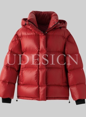 UDESIGN羽绒服高蓬松度时尚羽绒服女可脱卸帽外套2023秋冬新款