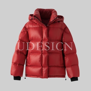 UDESIGN羽绒服高蓬松度时尚羽绒服女可脱卸帽外套2023秋冬新款
