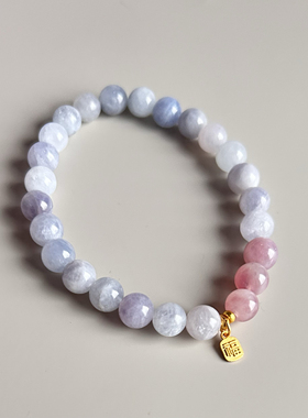 售罄天然米蓝紫马粉秀气灵动女款手串珠径7+