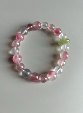 【桃花缘系列】荔枝冻樱花雨老山檀粉水晶莫粉帝王紫砂女生手串