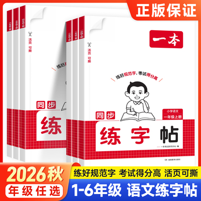 一本小学生同步练字帖语文生字