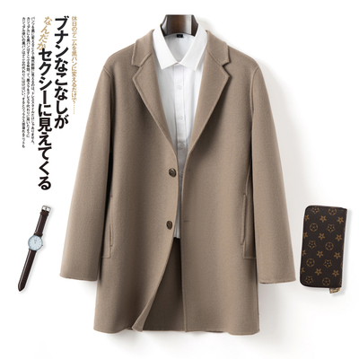 高级感中长男士双面呢大衣纯羊毛