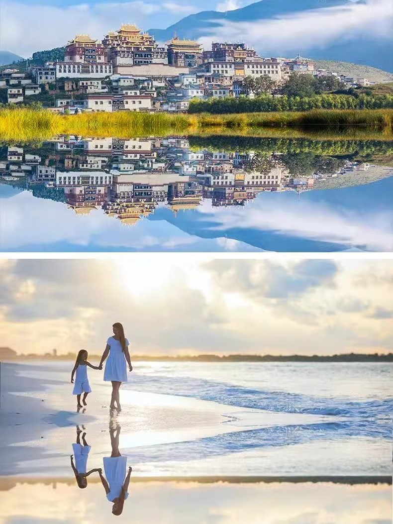 天空之境镜子拍照神器旅游手机倒影拍摄夹台式折叠镜子手机的专用