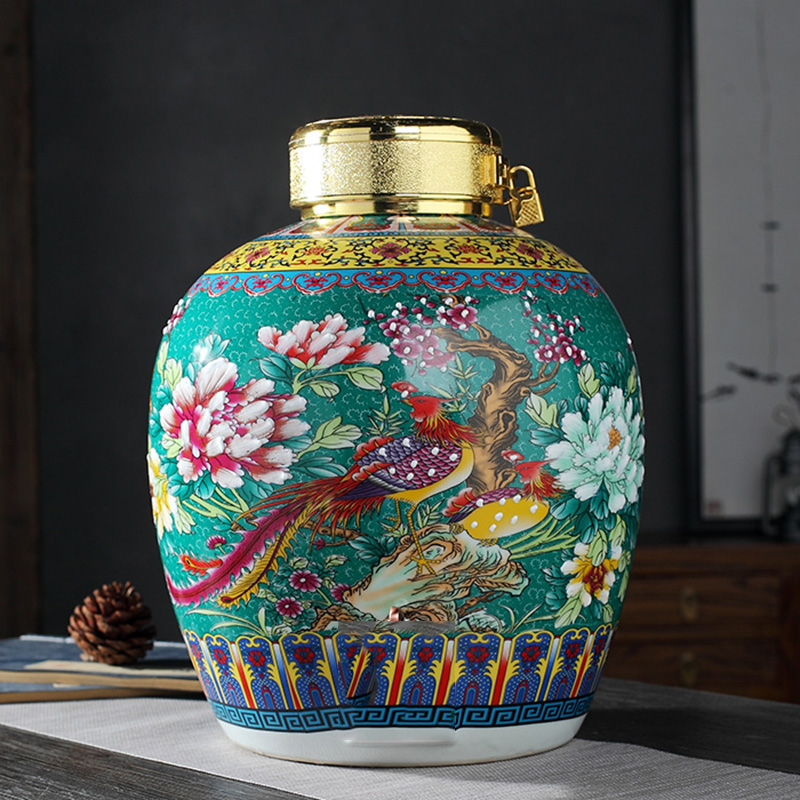 Bình pha rượu gốm sứ trấn cảnh đức bình rượu kín dương mai gia dụng 10kg 20kg 30kg 50kg bình ngâm rượu
