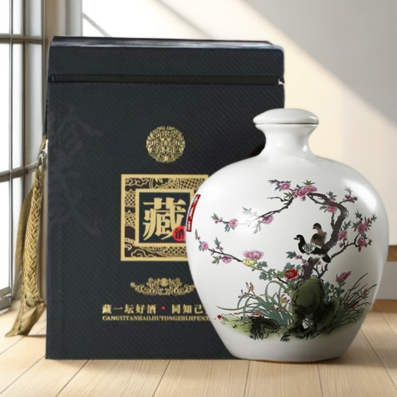 景德镇陶瓷空酒壶酒瓶5斤密封家用酒缸罐春夏秋冬3斤2斤10斤酒坛
