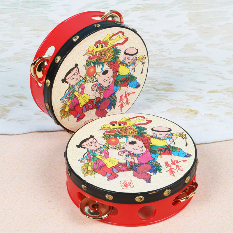 摇铃玩具婴儿双色手摇铃手拍鼓圆形手拍铃手摇铃中国风吉祥玩具,玩具/童车/益智/积木/模型,摇铃,淘宝优惠券,粉丝福利购,淘宝优惠卷