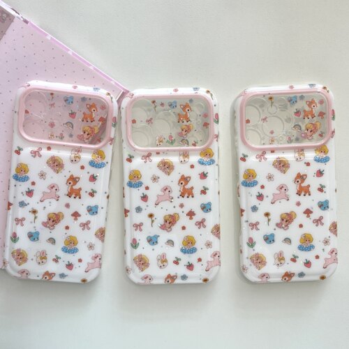 日系卡通小女孩小鹿适用iPhone17/17promax手机壳16promax光面壳苹果16Pro全包壳15Pro