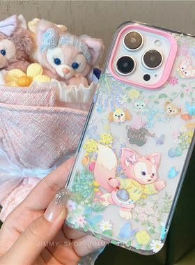 少女心春日碎花玲娜贝儿饼饼适用iPhone16/16promax手机壳光面透明壳13苹果14Pro全包15Promax