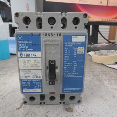 Westinghouse Circuit Breaker FDB3125L Style 6638C13G18 125A