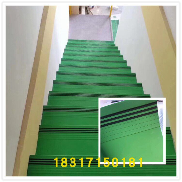 仓库钢板踏步满铺pvc地胶隔音脚垫改造铁楼梯防滑条地胶楼梯工程