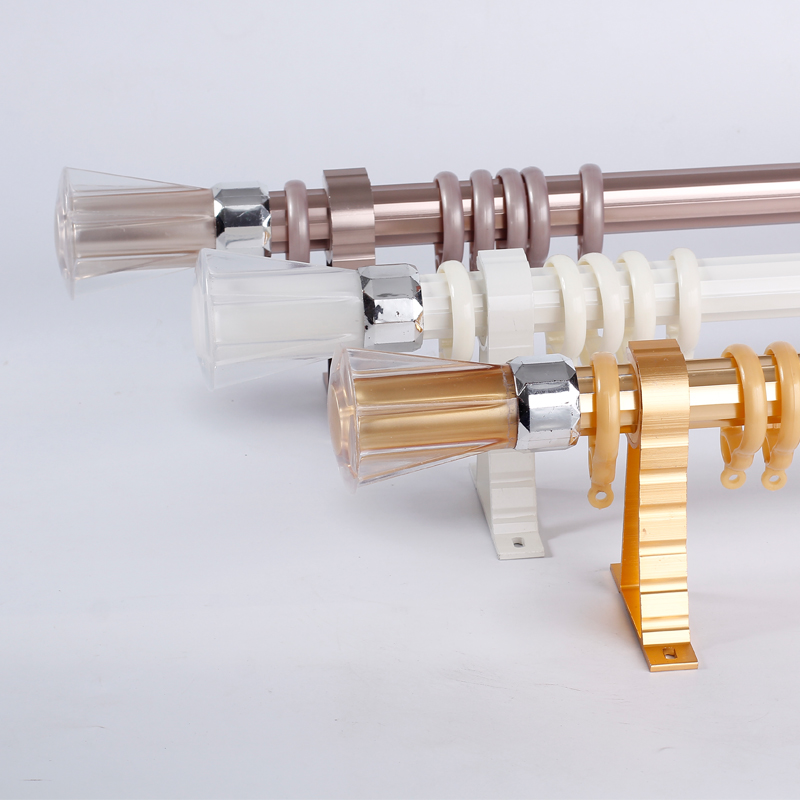 加厚铝合金窗帘杆静音杆子架包邮