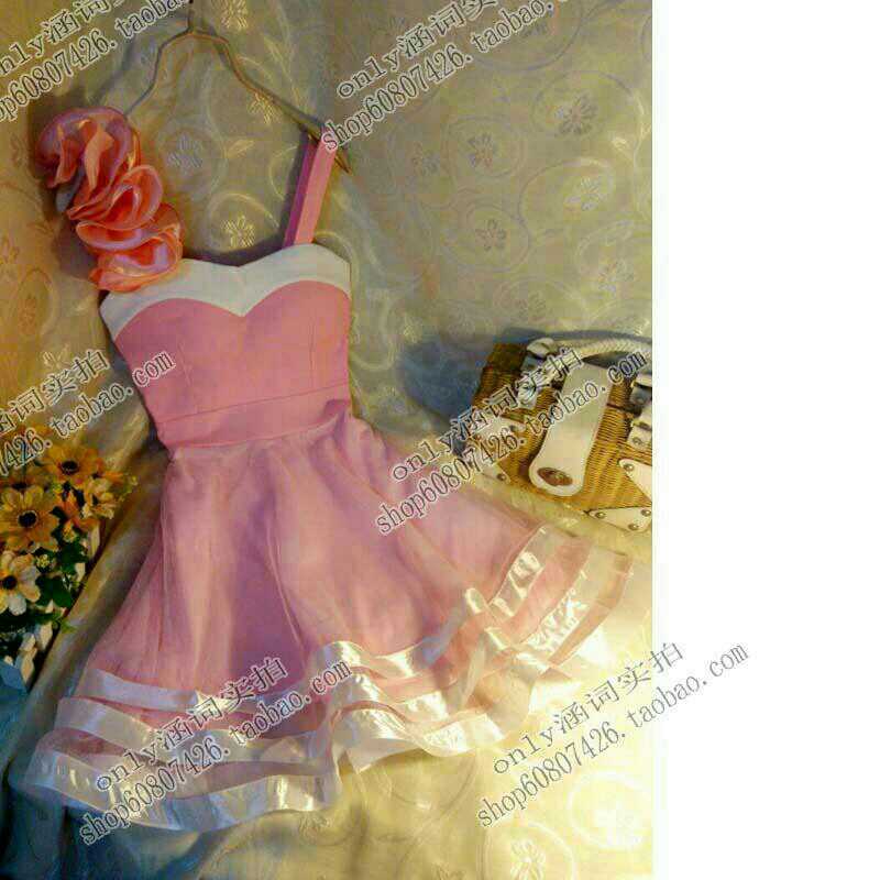 夜店女装公主吊带大摆显瘦气质修身蓬蓬抹胸连衣裙短款礼服裙子