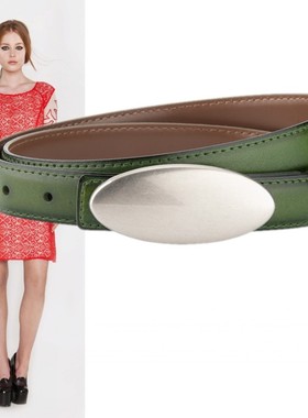 墨绿色牛皮装饰2.3厘米腰带轻熟少女西装裤牛仔裤短裤配饰小皮带
