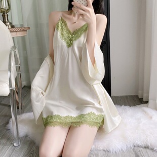 纯欲风性感睡衣女2025新款 蕾丝吊带睡裙家居服冰丝绸高级 春夏季