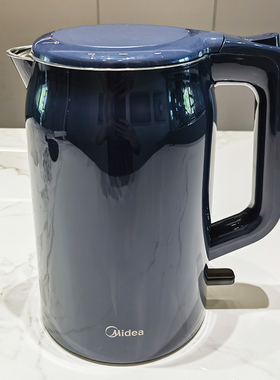 Midea/美的MK-HJ17X21电热烧水壶家用304不锈钢双钢防烫自动断电