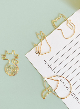 卡通猫咪回形针多样形状小猫曲别针可爱创意异形回纹针手帐收纳