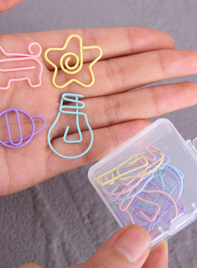 创意可爱马卡龙色回型针卡通星球回形针书签星星彩色曲别针办公用