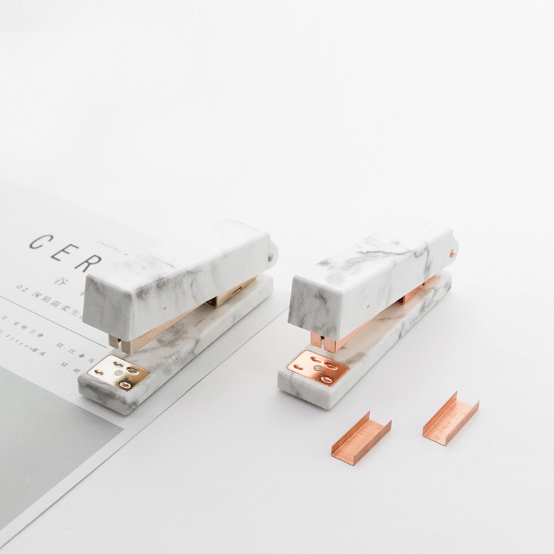 大理石纹订书机高颜值