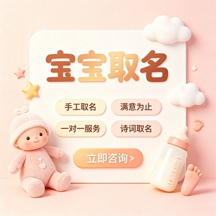 起名字宝宝起名取名测名新生儿孩子婴儿小孩宝宝取名人工起名字