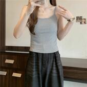 打底修身 吊带背心女春夏内搭2025新款 无胸垫百搭外穿法式 纯棉上衣