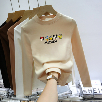 德绒打底衫女修身显瘦秋季长袖