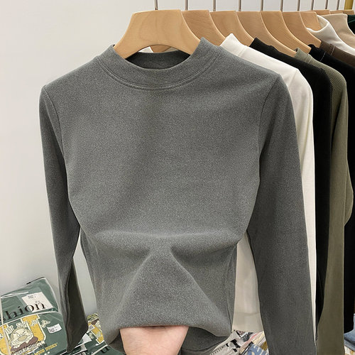 半高领打底衫女德绒内搭长袖T恤