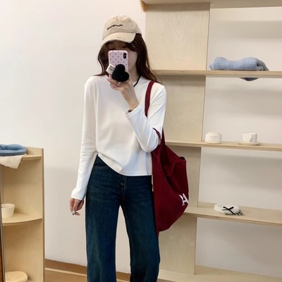 简约显瘦正肩基础款打底衫上衣