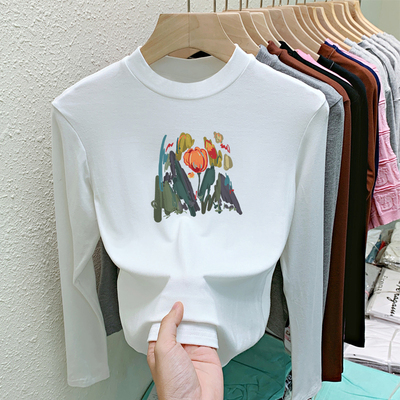 德绒小立领打底衫女秋冬修身上衣