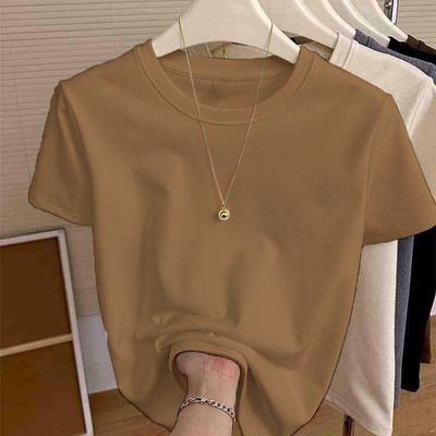 基础款正肩短袖T恤女夏季纯色