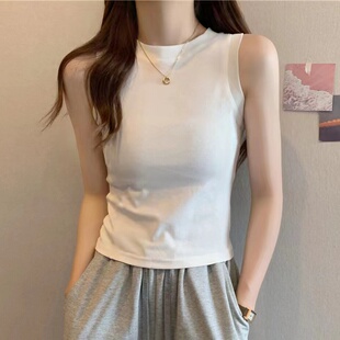 白色吊带背心女夏季 t恤防走光遮副乳莫代尔上衣 新款 贴身辣妹无袖