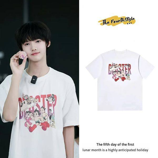 TF家族张奕然同款潮牌短袖t恤女2025学生纯棉百搭宽松体恤上衣夏