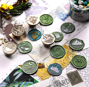 方形见信如晤库洛法阵鲸鱼猫 火漆印章信封密封火漆蜡标手账