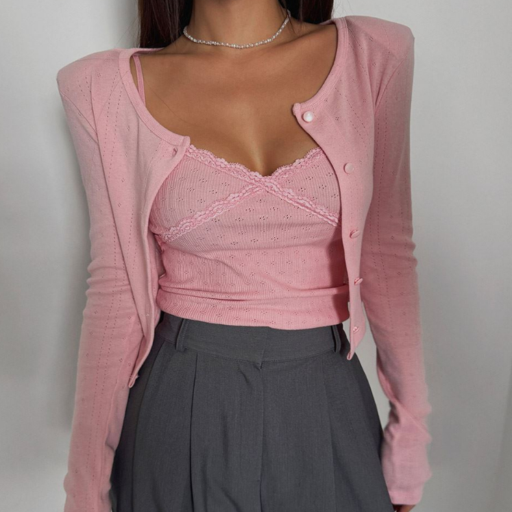 Cmy korea韩国女装代购 2025秋叠穿两件套垫肩设计分体套装