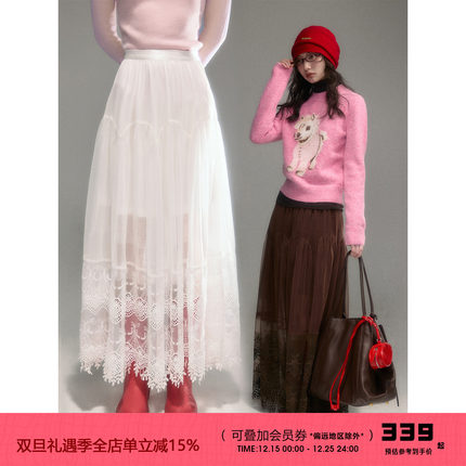 有耳uare原创设计 弗洛斯之梦 仙品层叠纱裙仙女裙蕾丝A字半身裙