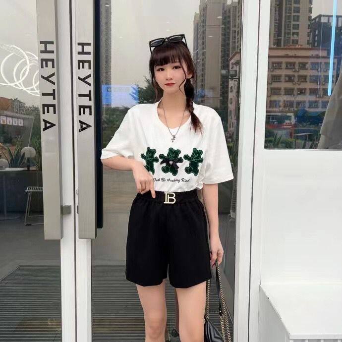 新款短裤韩版时尚宽松显瘦气质百搭休闲港味风减龄雪纺料松紧腰BF
