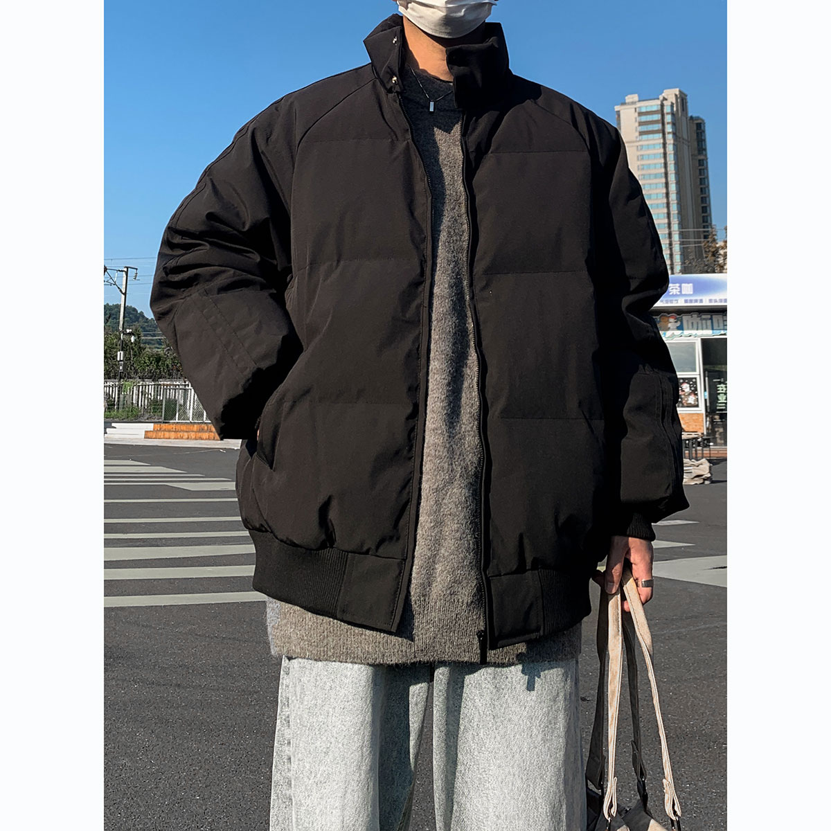 冬季2025新款加厚羽绒棉服男生潮流宽松百搭学生帅气保暖棉衣外套