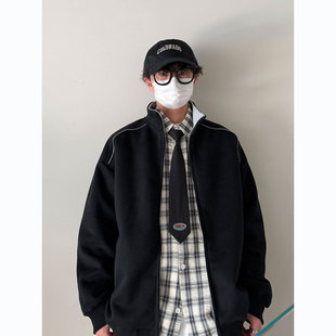 春季2026新款美式外套男生春秋装潮流情侣款学生休闲百搭运动夹克