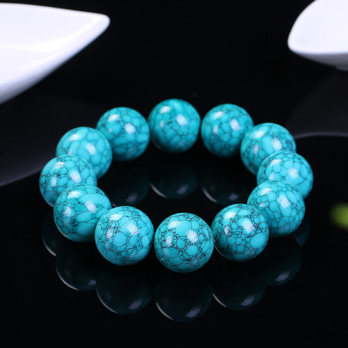 天然网花铁线绿松石手链高瓷手串