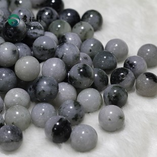 奇钰轩 南阳天然飘花透水独山玉圆珠子散珠20mm手串佛珠DIY配饰