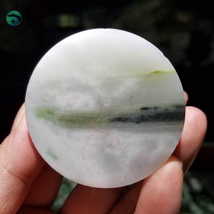 【奇钰轩】南阳独山玉 天然白独山玉原石 挂件 手镯心原料 风景牌