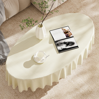 宿柔现代简约椭圆形茶几桌布
