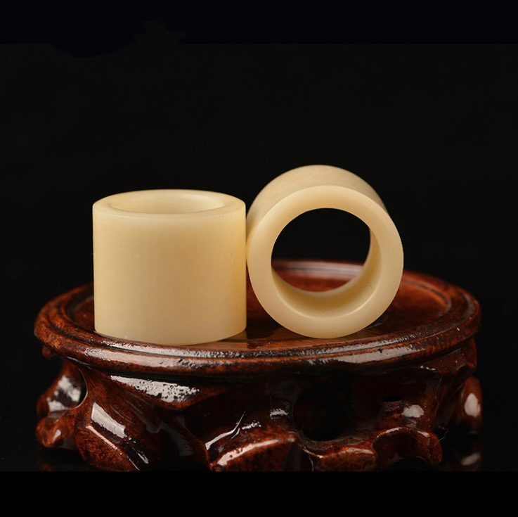 天然西藏牦牛骨油润射箭玩物扳指