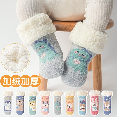 婴儿袜子冬加厚保暖地板袜